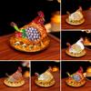 Фигурка цыпленка со стразами Металлическая имитация курицы Брелоки Шкатулка Контейнер Держатель Декорация для дома и офиса Настольное украшение
