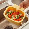 Кухонная корзина-сито Квадратная форма Подвесная на раковину Фильтр Регулируемая Автоматически опрокидывающаяся корзина Для губки и щетки Стойка для фруктов и овощей