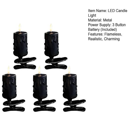 Набор светодиодных свечей-клипс Беспламенные мерцающие свечи Светодиодная лампа-свеча для рождественской елки Электрические искусственные свечи для дома Украшение для рождественской вечеринки