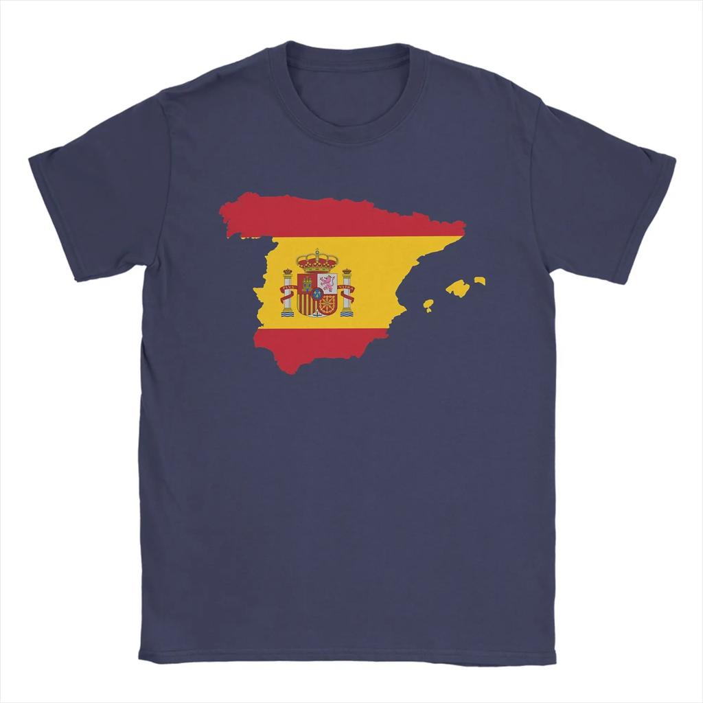 Spain Map Tshirt Unisex Vintage 100 Cotton Tee Shirt O Neck Short Sleeve T Shirts Birthday Present Tops