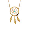 [R2927] - Gold Plated 'Navajos' Turquoise Gold Necklace (dreamcatcher Catches Dreams) - 35x20mm