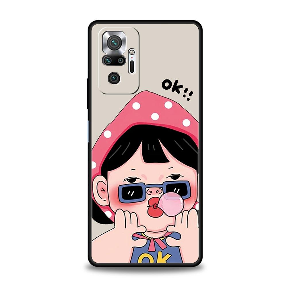 Чехол для телефона для Xiaomi Redmi Note 14 13 12 5G 11 10 Pro Plus 4G 9S 9 14C 13C 12C 10C 9C 9A, чехол, мультяшный, смешной, мальчик, девочка, пара