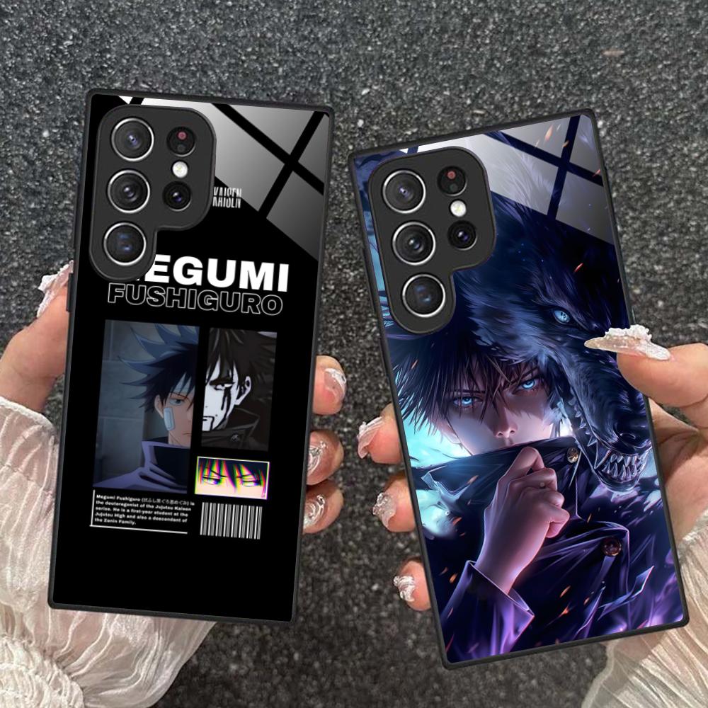 Чехол для мобильного телефона Jujutsu Kaisen Мегуми для Samsung Galaxy A56 55 54 53 52 51 36 35 34 23 16 15 5G Стеклянная цветная крышка Красивый