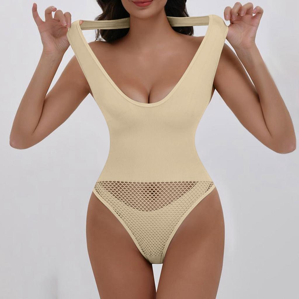 Женский модный боди-комбинезон для формирования фигуры, утягивающий талию, с поддержкой груди, Push-Up, с вырезом на шее, без спинки, с трусиками
