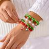 Clay Crystal Christmas Bracelet Set for Women Drip Glaze Christmas Color Alphabet Letter Beads Bracelet Kit Women Girls New Year Jewelry Accessories
