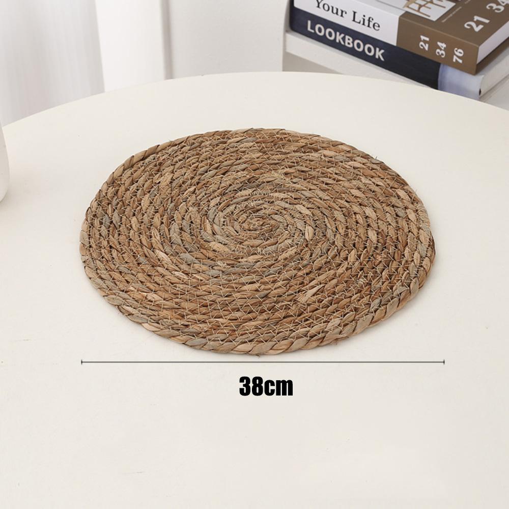 Defined Deco Woven Placemats Set of 1-4 Round Rattan Placemats Natural Hand Hyacinth Placemats for Dining Table,Home,Wedding