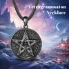 Eudora 925 Silver Pentagram Runes Necklaces for Women Man Black Amulet Guardian Star Tetragrammaton Pendant Witch Gift