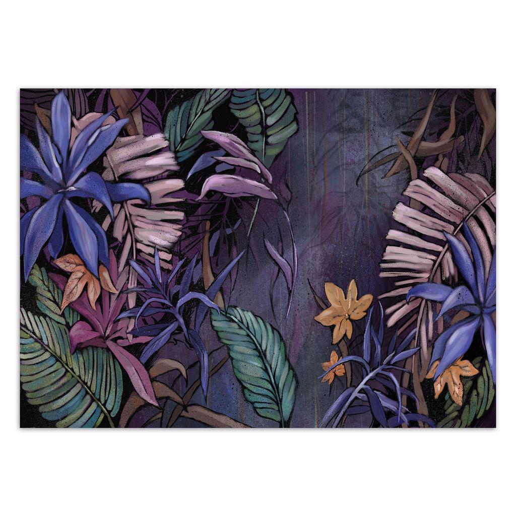 Wallpaper Painted exotic jungle leaves