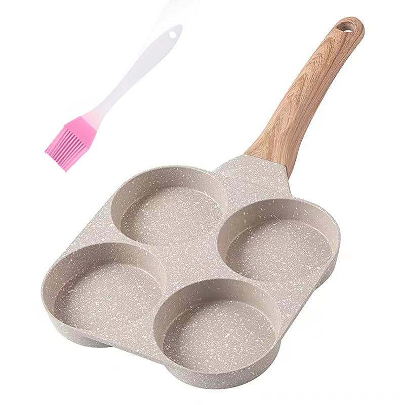 1 шт. 4-дырочная сковорода для блинов с яичницей, антипригарные сковороды, сковорода для 4 яиц, омлет, ветчина, кухонный инструмент для приготовления пищи