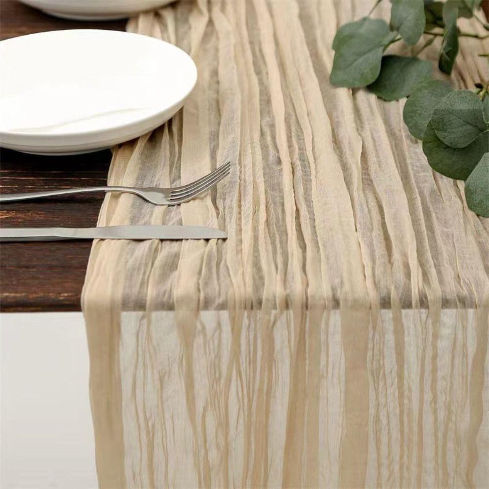 90x180/300cm Gauze Tablecloth Rustic Country Cheesecloth Table Setting  Dinning Decor