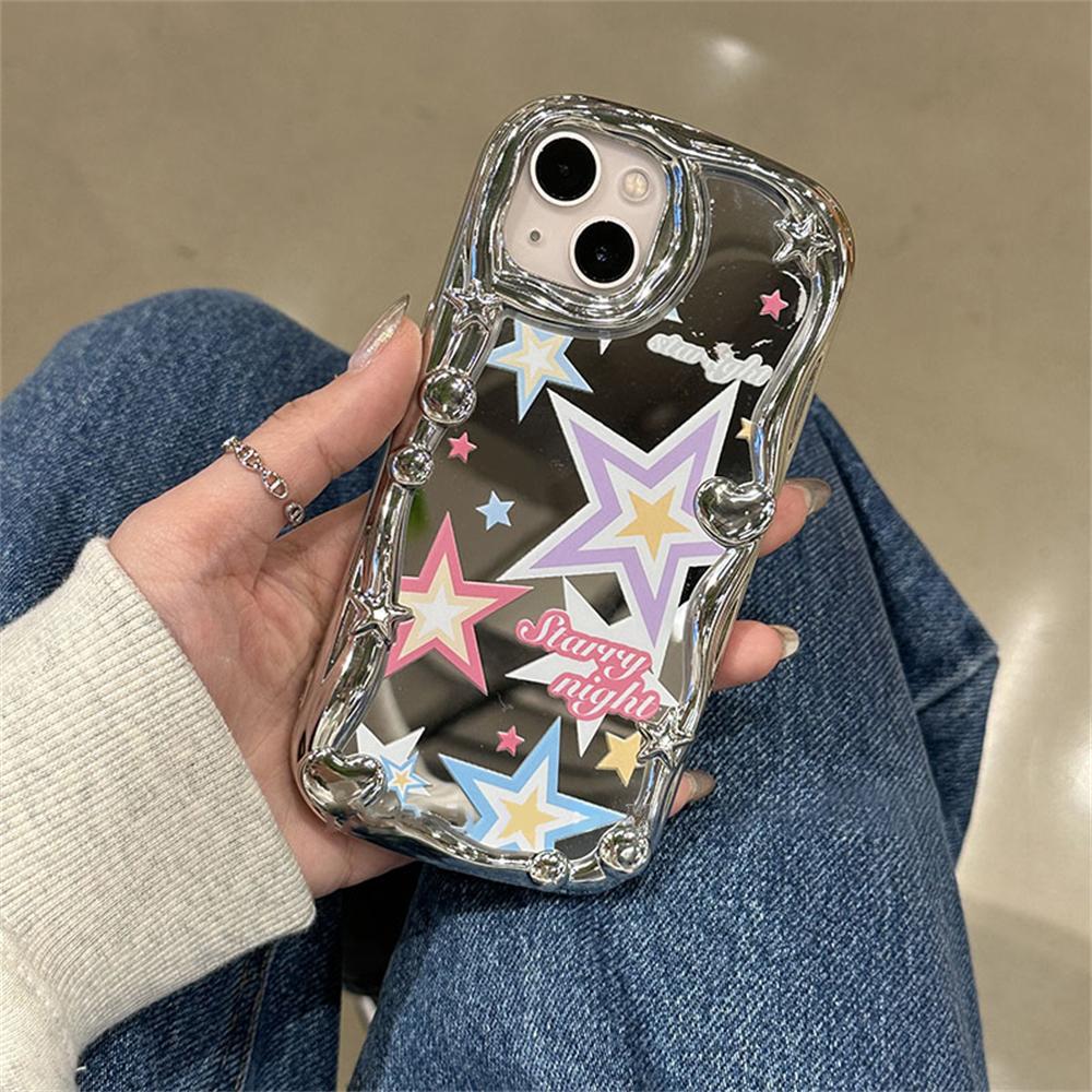 Корейский милый чехол для телефона Y2k Star Cloud Moon для Iphone 14 13 12 11 Pro Max Lovely Love Heart глянцевый противоударный мягкий чехол Funda