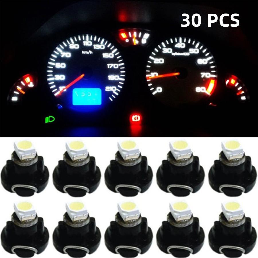 30 PCS T3 5 Colors LED Lamp for Dash/Instrument Panel/Gauges/Light Shifter Light