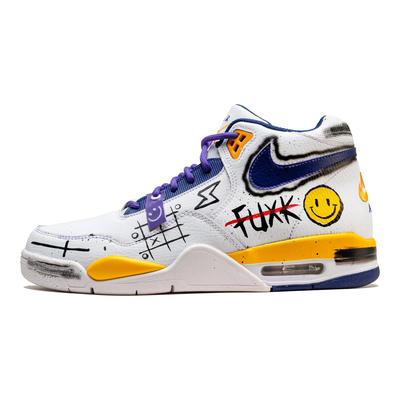 Flight Legacy Mid top Винтажные Баскетбольные Кроссовки Мужские Белый Фиолетовый Желтый BQ4212-102(КомандаF-)
