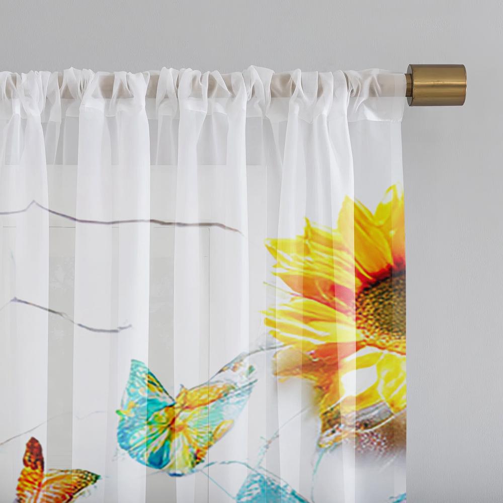 2 шт. HD цифровая красочная бабочка жизнь цветок напечатанный экран окна домашний декор стиль украшения гостиная спальня стержень через