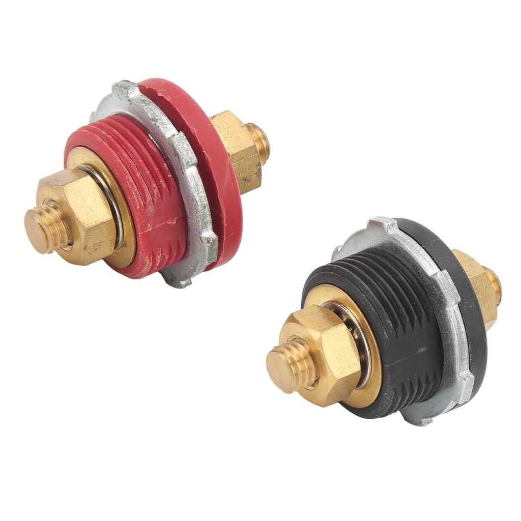2 Pcs 3/8In Thru Panel Battery Terminal Connector, Battery Terminal Stud 250A Positive Negative Junction Stud Post Replacement For Cars Rvs Ships