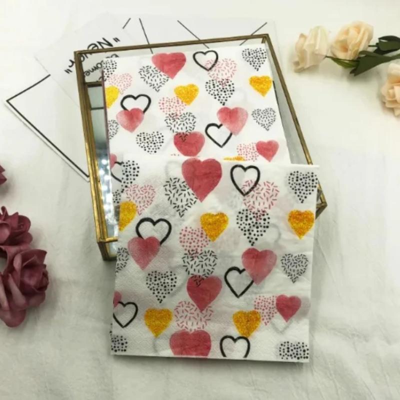20 шт./упак. 33*33 см 2-слойные одноразовые салфетки для вечеринок с узором для свадебной церемонии
