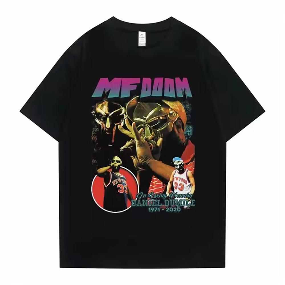 Camisetas Mujer Men Clothing Homme Printing T Shirt New in Top Singer Mf Doom Madlib Madvillain Double Sided Graphic Tshirt