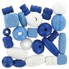 Wooden Beads 0.5 To 2 Cm Assorted Blue 50 Pieces