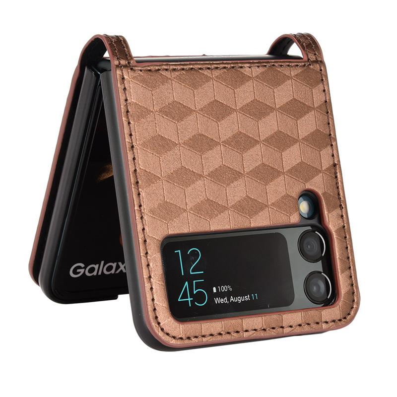 Противоскользящий кожаный чехол с карманом для карт для Samsung Galaxy Z Flip 3 Flip4 Flip 4 5g Flip3 без отпечатков пальцев