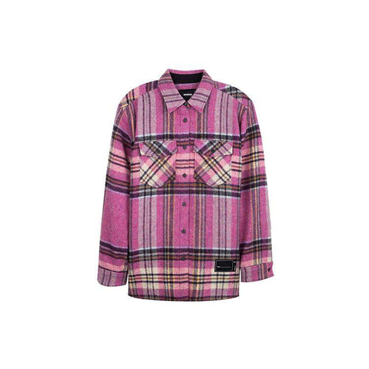 We11done Oversized Plaid Long Sleeve Shirt Unisex shirts Pink WD-BL3-20-900-U-PK