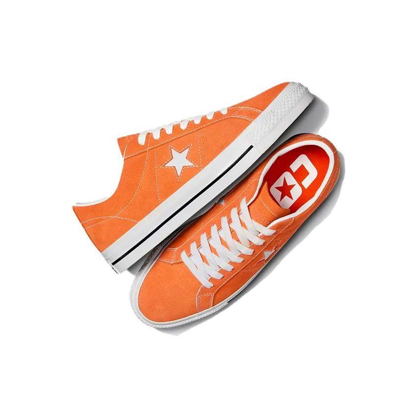 Converse One Star Suede Lace-Up Удобные универсальные нескользящие прочные низкие кроссовки для скейтбординга Унисекс Кроссовки оранжевые белые A07899C