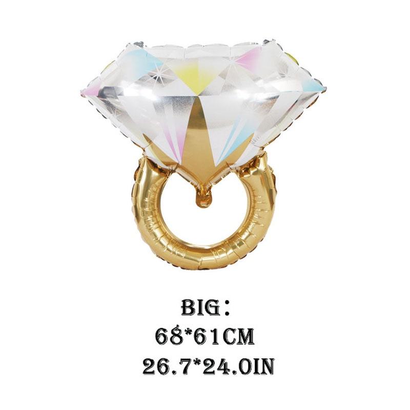 Воздушные шары из фольги в форме бриллианта Кольцо Украшения для вечеринки по случаю помолвки Свадебные принадлежности