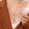 Wind Temperament Elegant Personality Cross Chain Ot Buckle Natural White Sea Shell Flower Pendant Necklace P132
