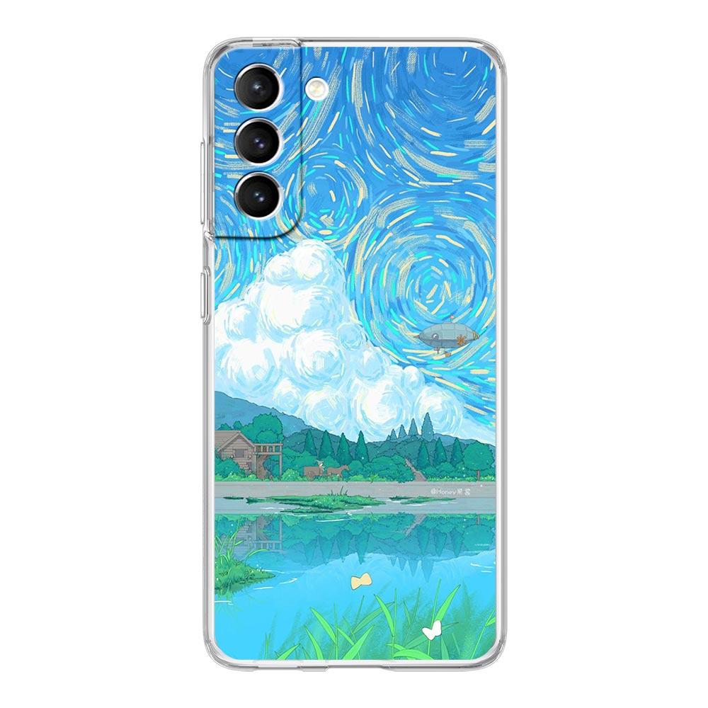 Чехол для телефона INS Japan Sunset Scenery Clear для Samsung Galaxy S23 S22 5G S20 Ultra S21 FE 5G S10E S9 S8 S10 Plus, мягкая задняя крышка.