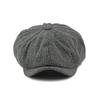 Шерстяная восьмиугольная кепка мужская весна-осень-зима ретро кепка газетчика