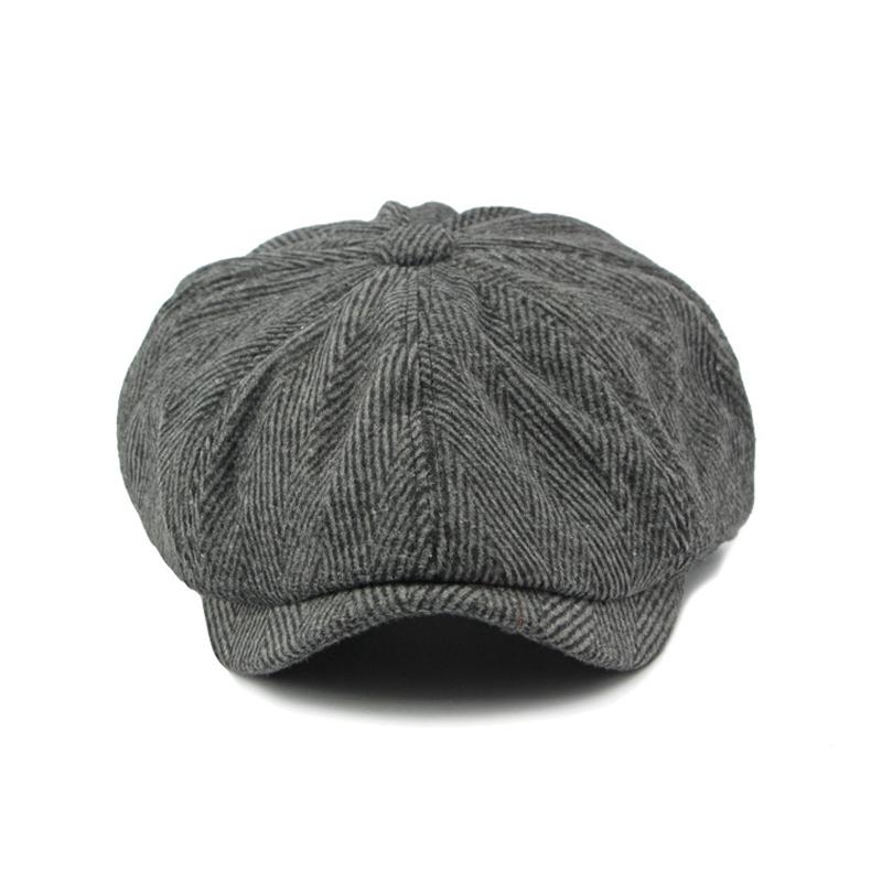 Шерстяная восьмиугольная кепка мужская весна-осень-зима ретро кепка газетчика