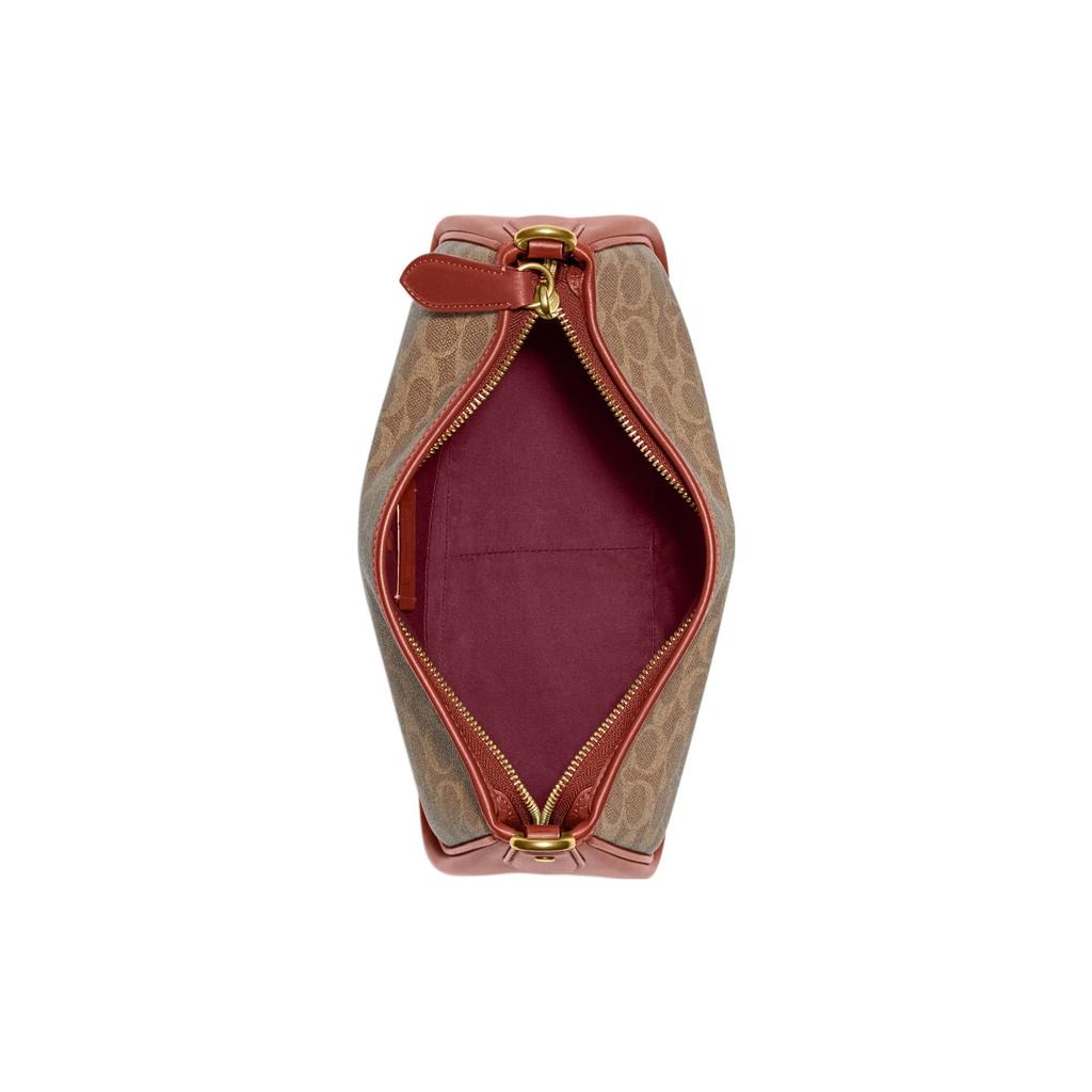 New COACH Cary Coated Canvas With Calfskin Handbag, Shoulder Bag, Crossbody Bag Tubas Women's Brown CC438-B4NQ4