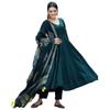 Gosriki Women'S Cotton Blend Solid Anarkali Kurta With Pant & Dupatta (Magic-Kerosin-Nw-Gs_5Xl_Dark Blue_Xxxxx-Large)