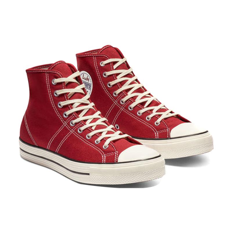 Converse Lucky Star Классические универсальные высокие кеды унисекс красно-белые