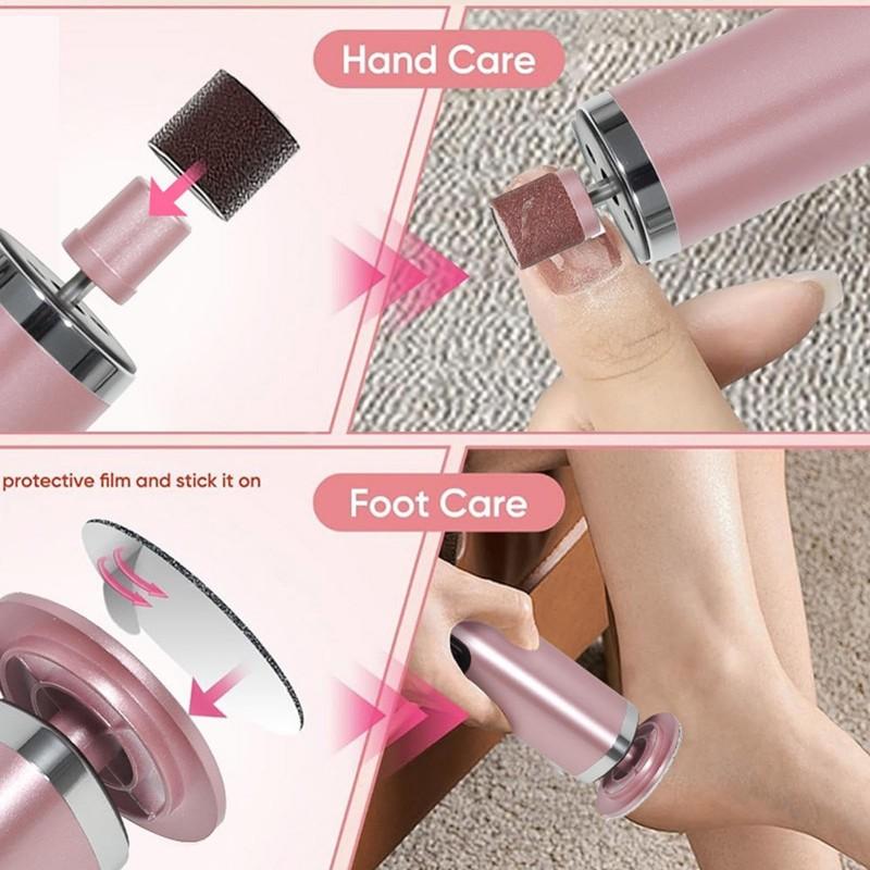 Электрическая пилка 2-в-1 для педикюра и удаления мозолей на ногах, электронная пилка для ног и сменная наждачная бумага, инструмент для педикюра для удаления омертвевшей кожи