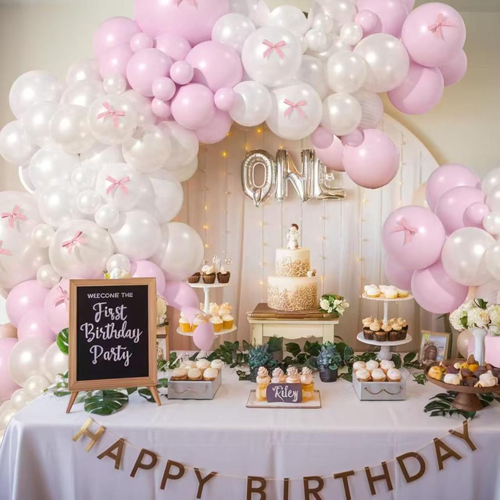 Набор гирлянды из розовых шаров, Набор шаров с металлической пудрой, Украшение для свадебной вечеринки, Набор для ежегодного оформления шарами