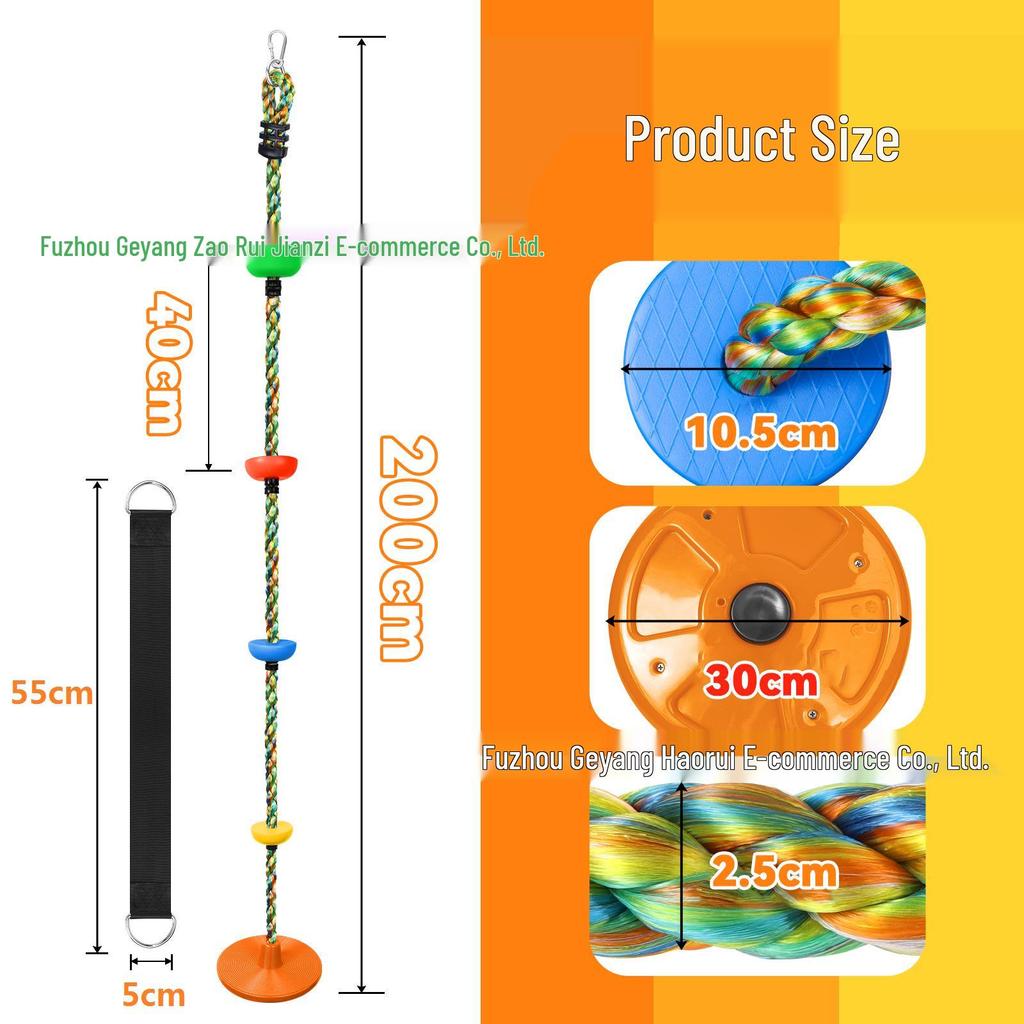 Большие детские качели-диск с веревкой для лазания - Сенсорная игровая площадка для детских садов