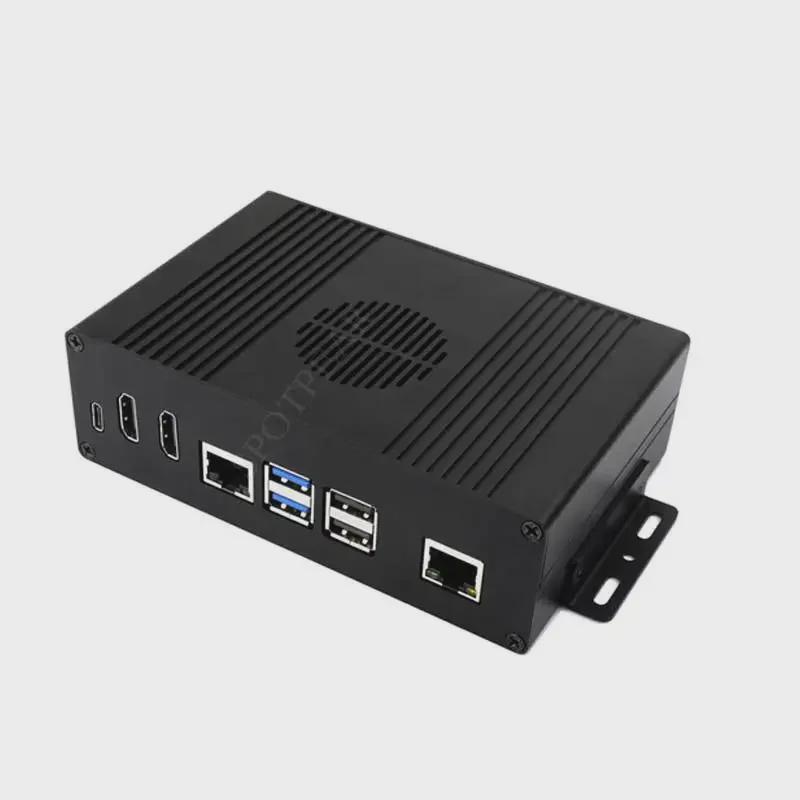 Комплект корпуса для Raspberry Pi 5 A: Особенности PCIe к Gigabit Ethernet со всеми интерфейсами, расположенными на одной стороне.