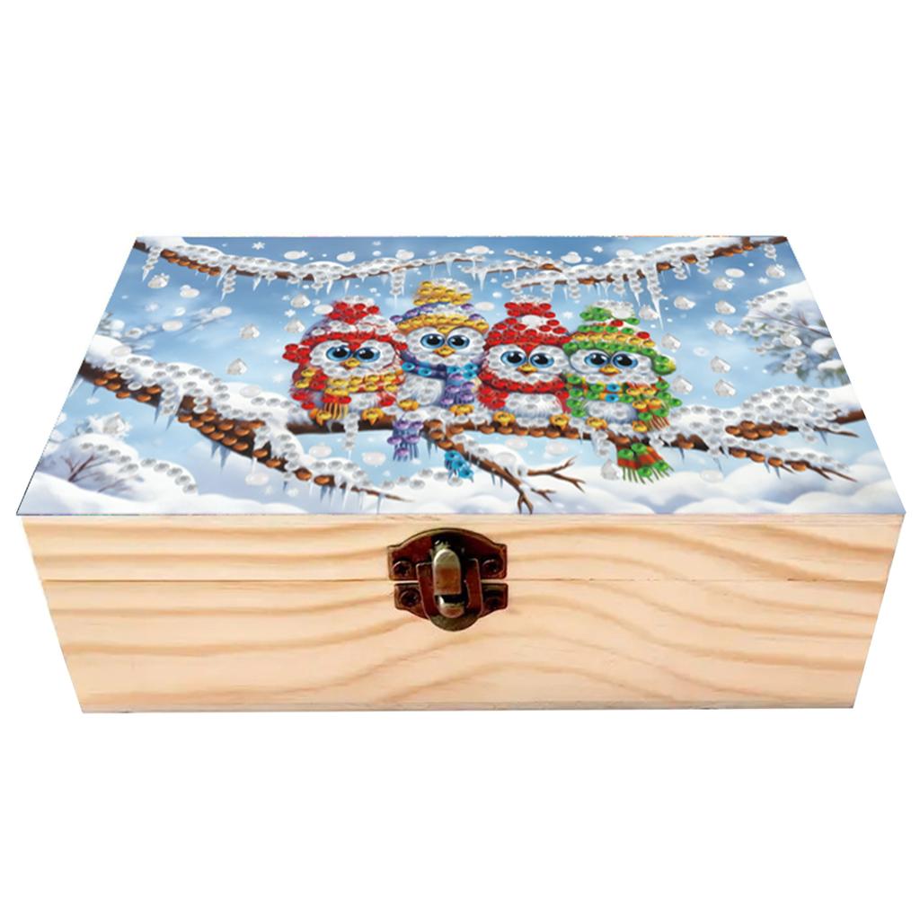 Алмазная мозаика своими руками Цветной узор Деревянный футляр Частичное сверление Кристаллическая мозаика Контейнер для хранения для дома Автомобиля Настольное украшение Поделка