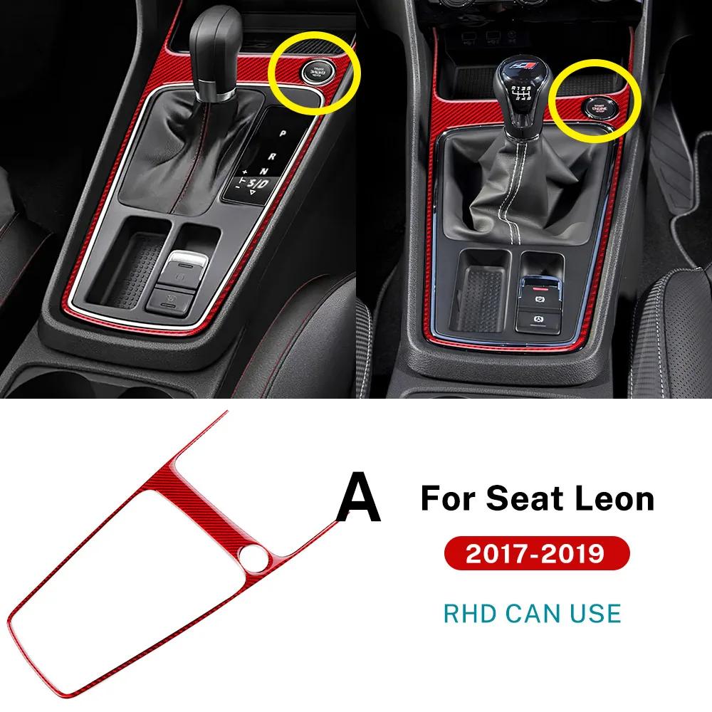 Carbon Fiber Gear Shift Panel Frame for Seat Leon 2017 2018 2019 Interior Accessories LHD RHD