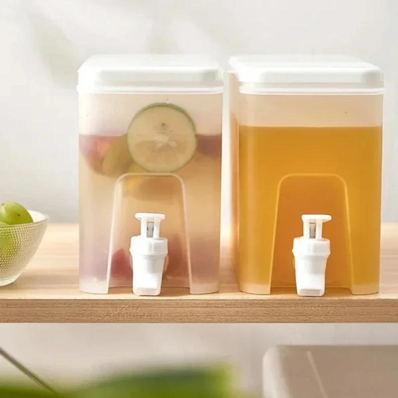 Lemon Juice Water Kettle Lemonade Bottle Beverage Drinkware Pot 3.5L Refrigerator Cool Bucket with Faucet Large Capacity