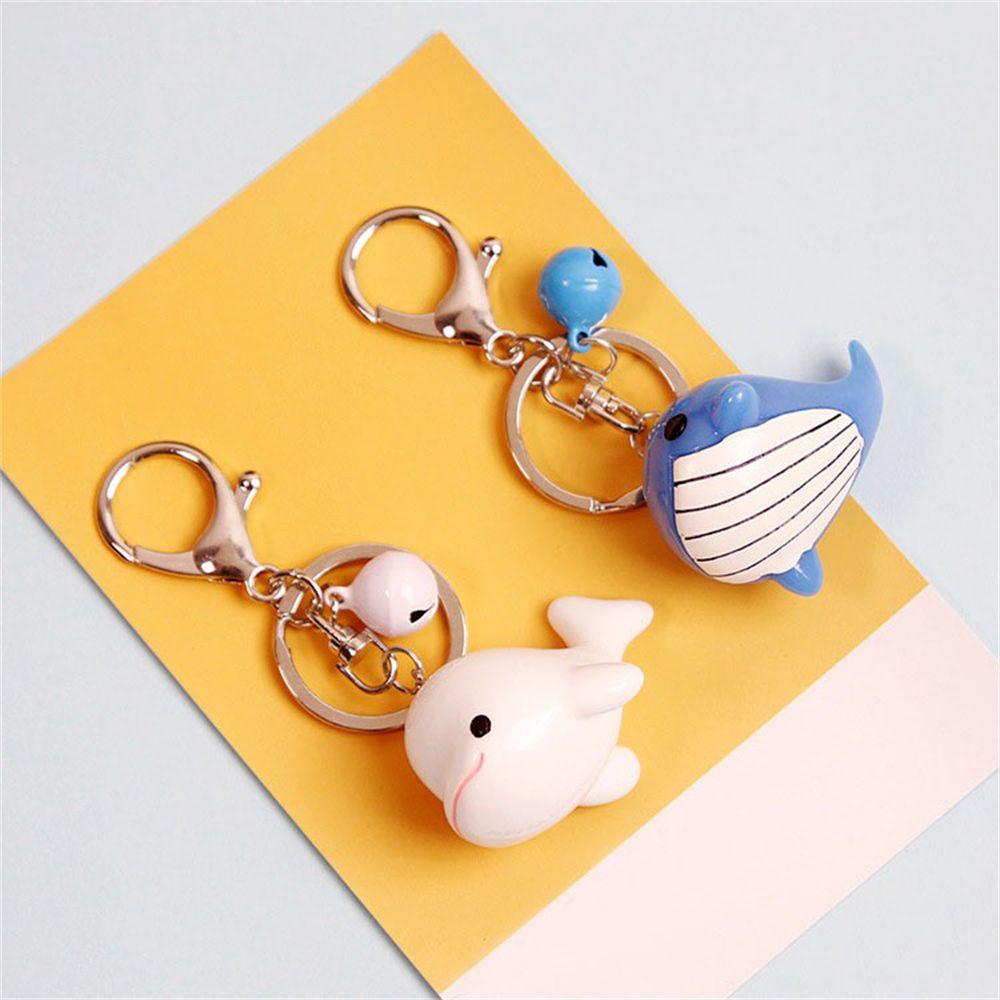 Charm Packaging Decoration Resin Car Key Ring Keys Holder Dolphin Blue Whale Keychain Bag Pendant