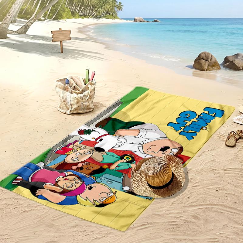 Family Guy Printed Beach Towel Quick Dry Soft TowelPortable Large Rectangular Beach Blanket for Travel Swimming Pool