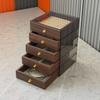 Деревянная шкатулка для украшений большой вместимости с отделкой под грецкий орех 3/5 ярусов настольный органайзер для хранения домашнее хранение