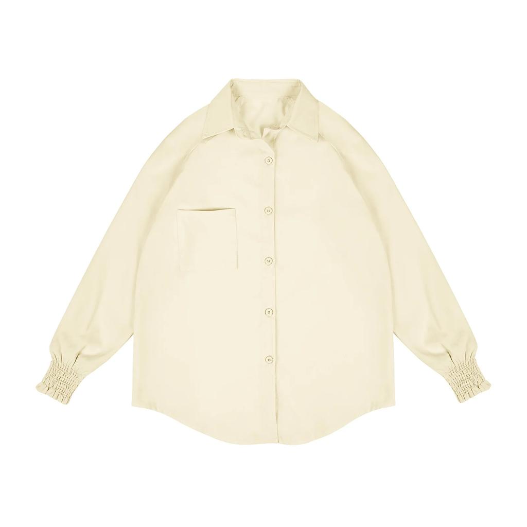 Детская мода Цвет Свободный крой Для девочек Удобная рубашка с длинным рукавом Топ Для детей постарше