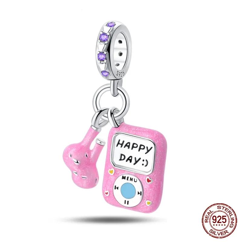 Новые медные шармы-бусины Шарм-подвеска в виде игровой консоли и гарнитуры Подходит для браслетов-шармов DIY Ювелирные изделия Подарок на день рождения