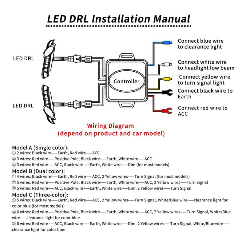 Tri-Color Daytime Running Light Fog Light LED for Toyota RAV4