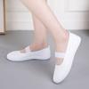 Женские балетки Белые парусиновые туфли Повседневная обувь на резинке Удобные кроссовки Нескользящая мягкая подошва Танцевальная обувь
