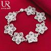 925 Sterling Silver Seven Flower Bracelet Fashion Jewelry