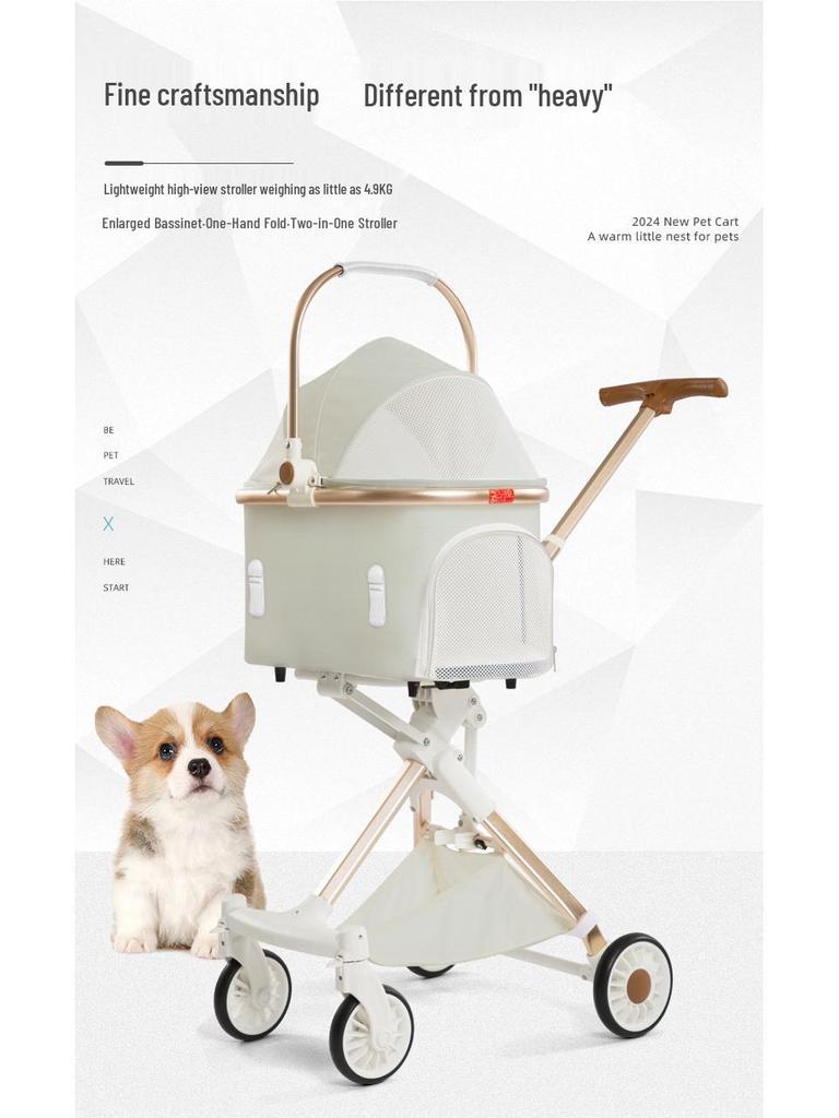 Luxury Foldable Pet Stroller for Small/Medium Dogs & Cats