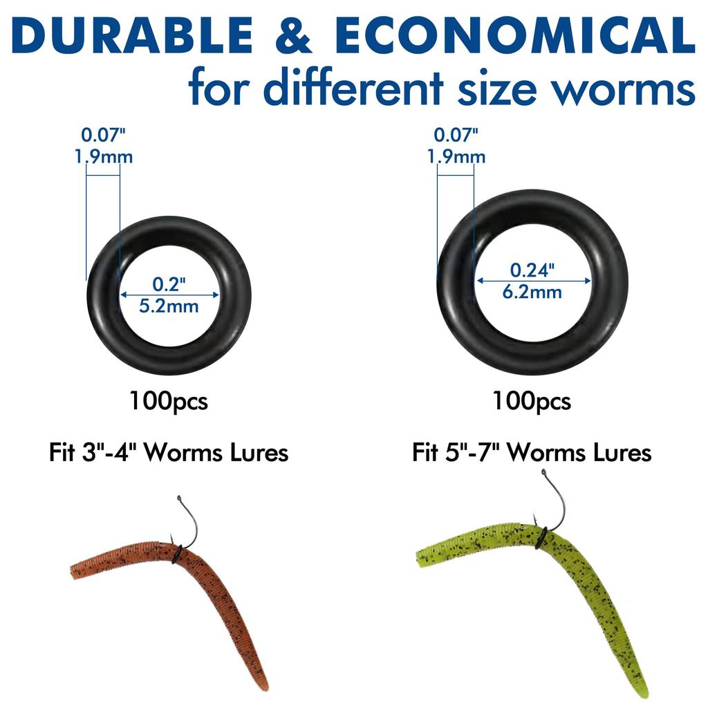 TRUSCEND Fishing Wacky Rig Tool with 210 Replacement for Fishing Worm Stick Ned Finesse Rigging Style Bass Red O-Rings Pliers, Baits, Kit, Fishing,